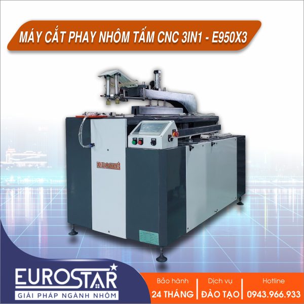 Máy Cắt Nhôm Tấm CNC 3 Trong 1