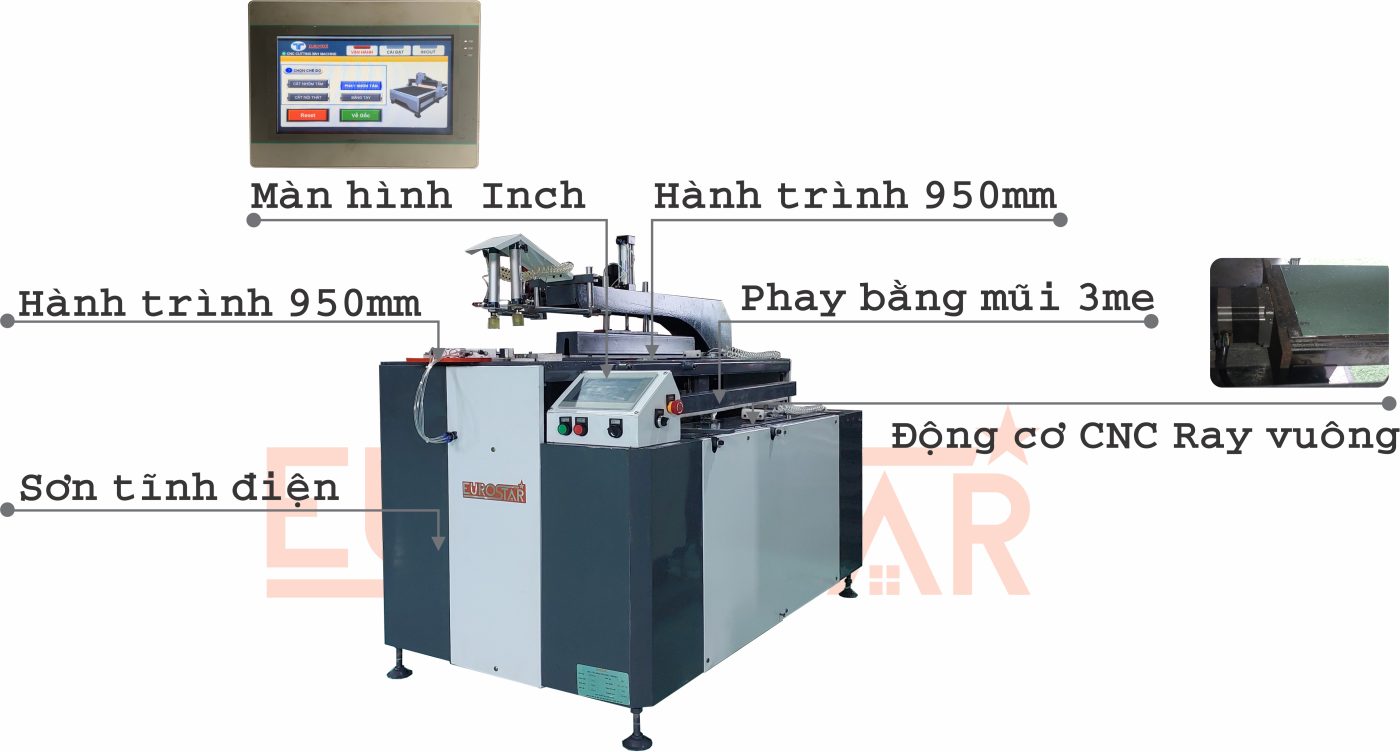 Máy cắt phay nhôm tấm CNC 3 trong 1