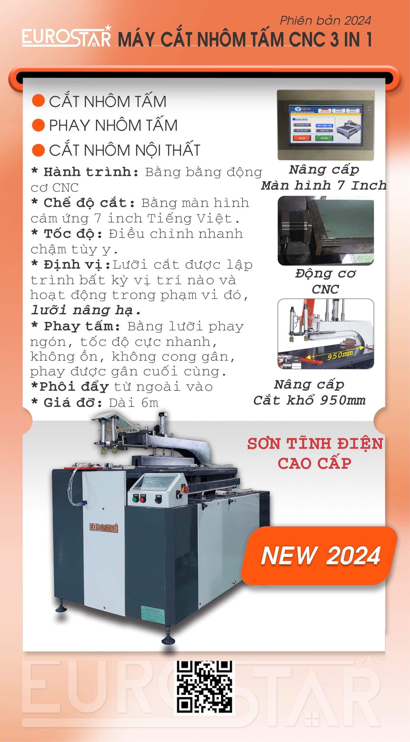 Máy Cắt Nhôm Tấm CNC 3 Trong 1