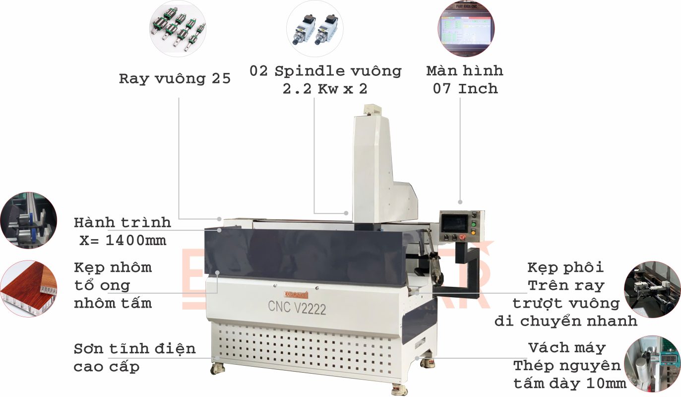 Máy Khoét Khóa CNC V2222