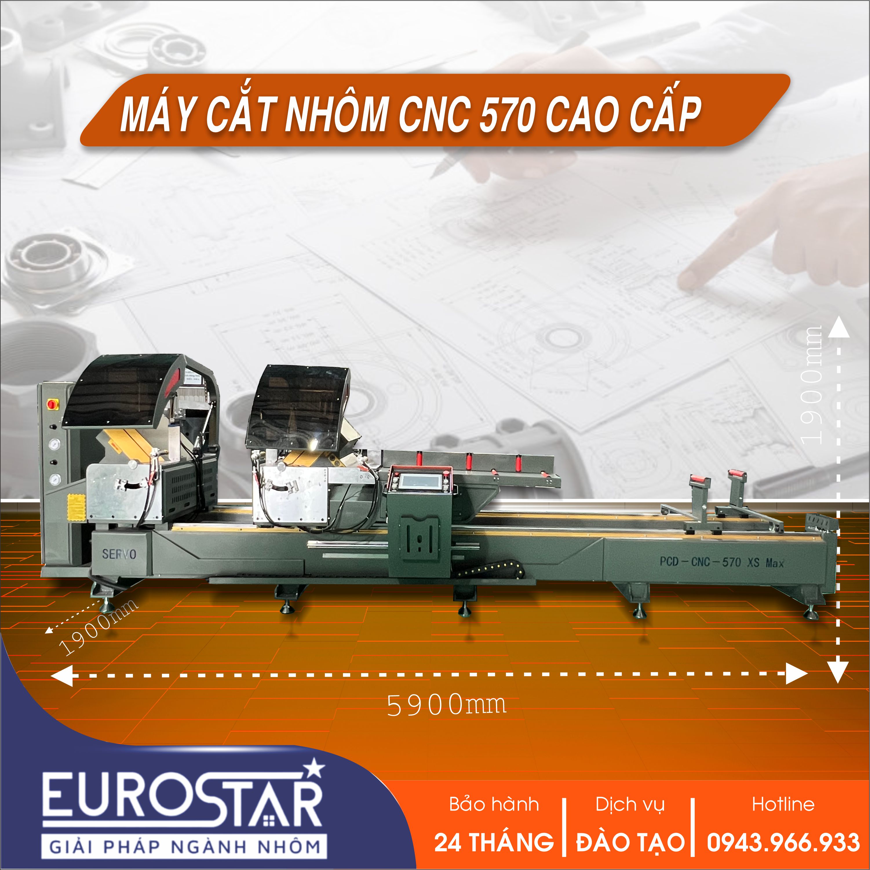 Máy cắt nhôm lưỡi 570mm CNC