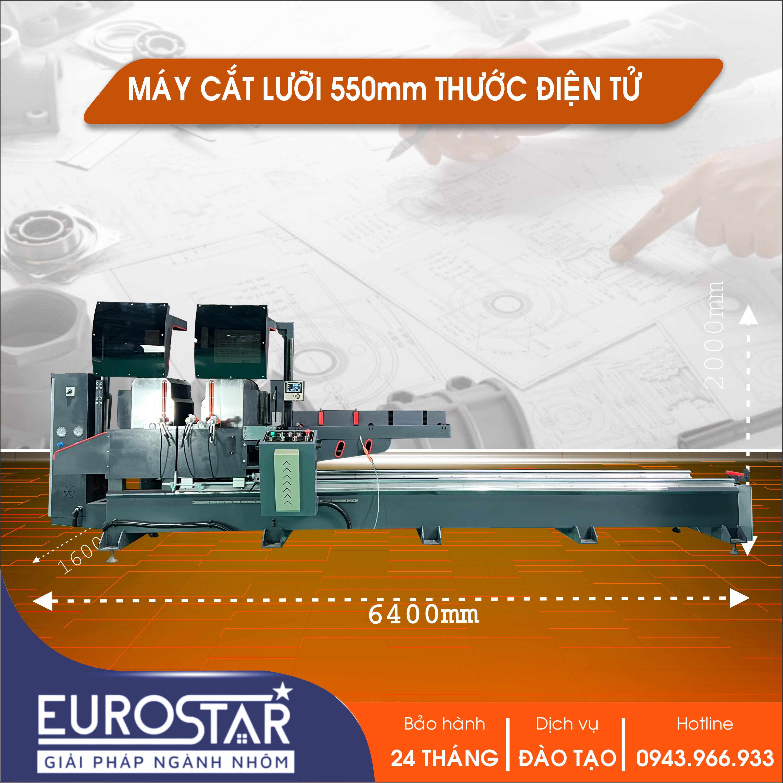 Máy cắt 2 đầu lưỡi 550