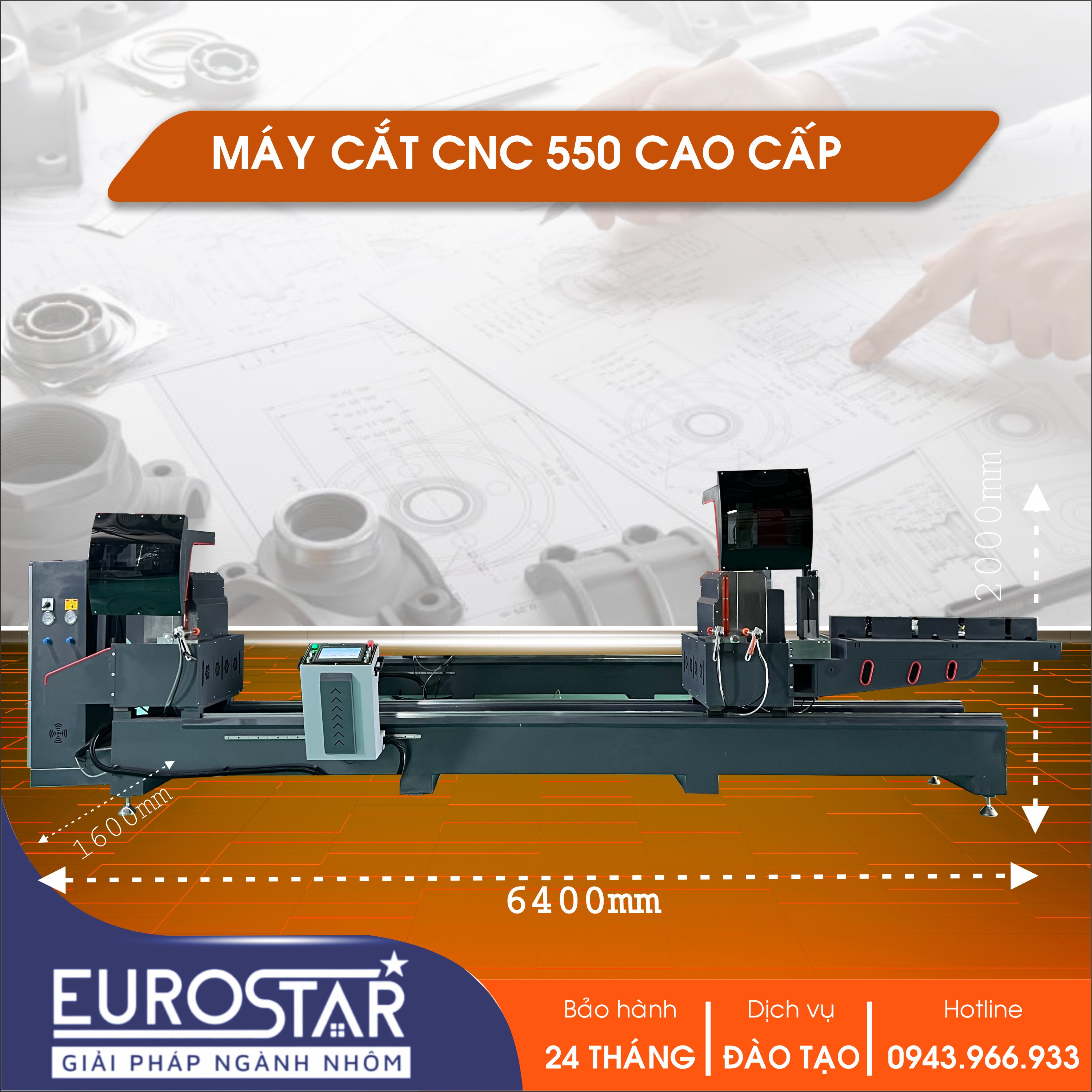 Máy cắt nhôm CNC lưỡi 550