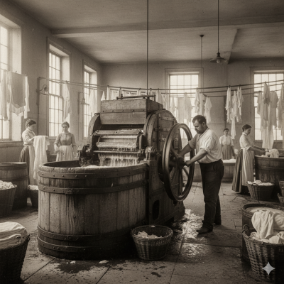 Lịch sử phát triển của máy giặt công nghiệp