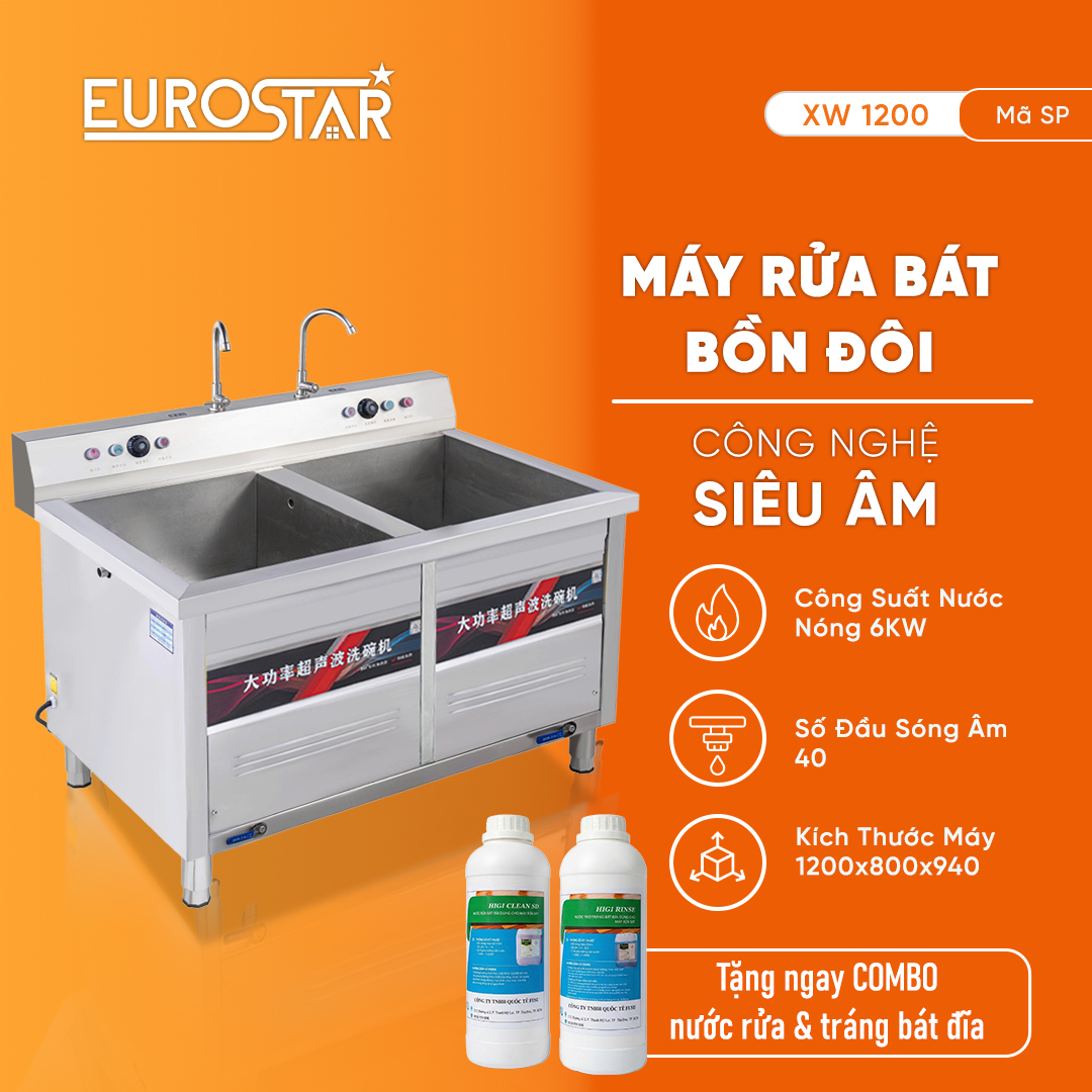 Máy rửa bát công nghiệp bồn đôi XW1200