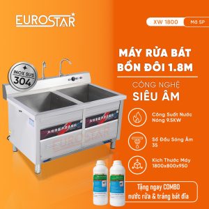 Máy rửa bát công nghiệp bồn đôi 1.8m Ultra Sonic